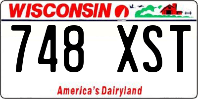 WI license plate 748XST