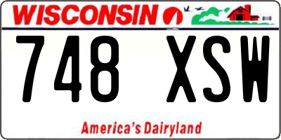 WI license plate 748XSW