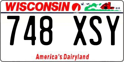 WI license plate 748XSY