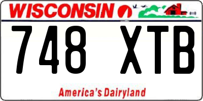 WI license plate 748XTB