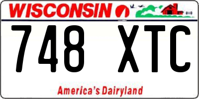 WI license plate 748XTC