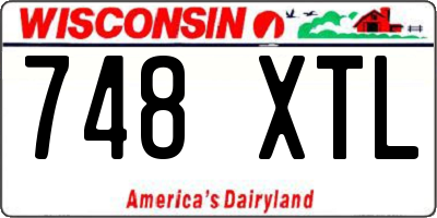 WI license plate 748XTL
