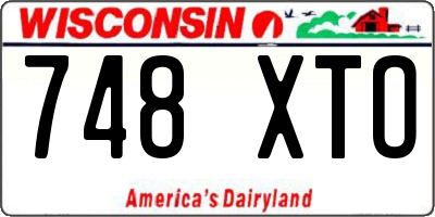 WI license plate 748XTO