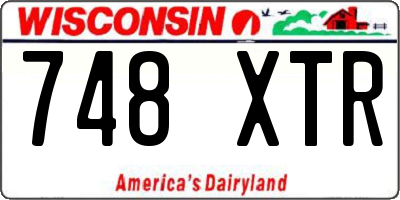 WI license plate 748XTR