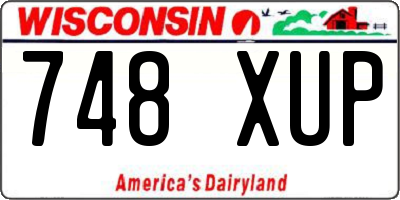 WI license plate 748XUP