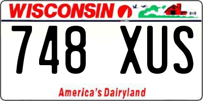 WI license plate 748XUS