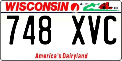 WI license plate 748XVC