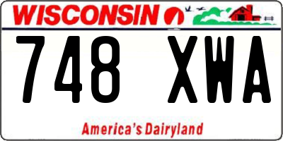 WI license plate 748XWA