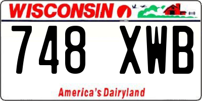 WI license plate 748XWB