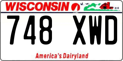 WI license plate 748XWD