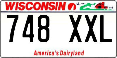 WI license plate 748XXL