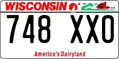 WI license plate 748XXO