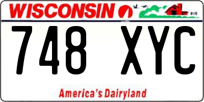 WI license plate 748XYC