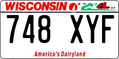 WI license plate 748XYF