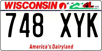 WI license plate 748XYK