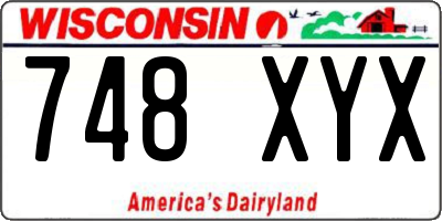 WI license plate 748XYX