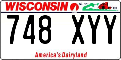 WI license plate 748XYY
