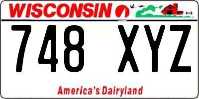 WI license plate 748XYZ