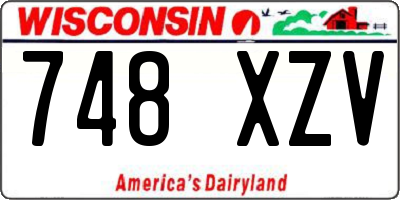 WI license plate 748XZV