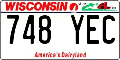 WI license plate 748YEC
