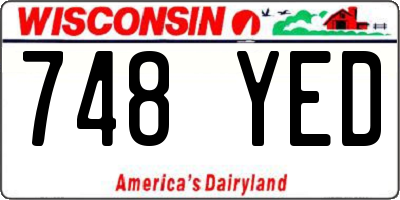 WI license plate 748YED