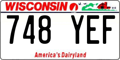WI license plate 748YEF