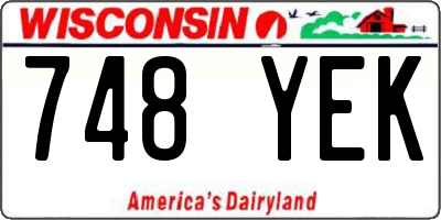 WI license plate 748YEK