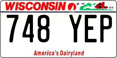 WI license plate 748YEP