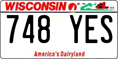WI license plate 748YES