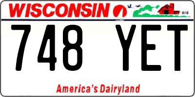 WI license plate 748YET