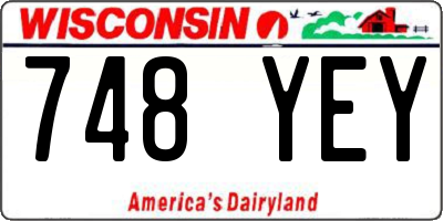 WI license plate 748YEY