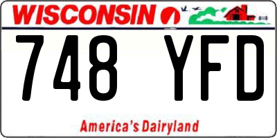 WI license plate 748YFD