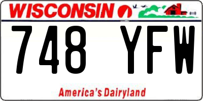 WI license plate 748YFW