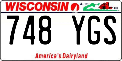 WI license plate 748YGS