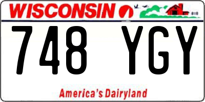 WI license plate 748YGY