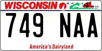 WI license plate 749NAA