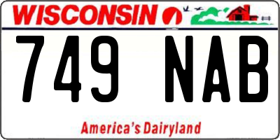 WI license plate 749NAB