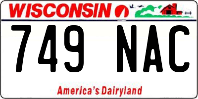 WI license plate 749NAC