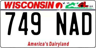WI license plate 749NAD