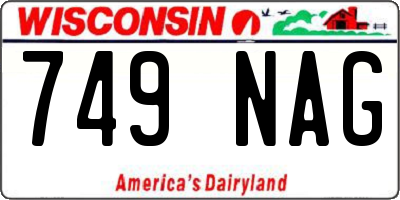 WI license plate 749NAG