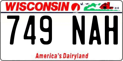 WI license plate 749NAH