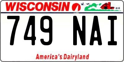 WI license plate 749NAI