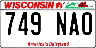 WI license plate 749NAO