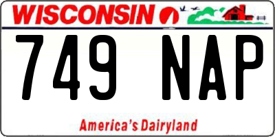 WI license plate 749NAP
