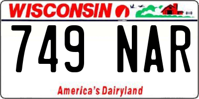 WI license plate 749NAR