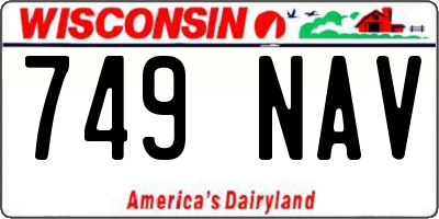 WI license plate 749NAV