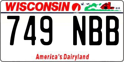 WI license plate 749NBB