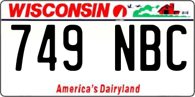 WI license plate 749NBC