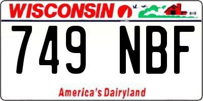 WI license plate 749NBF
