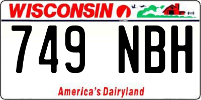 WI license plate 749NBH